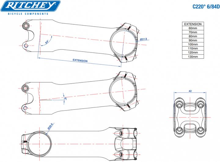Actual product image Ritchey WCS C220 70mm (70 mm, 31.80 mm)