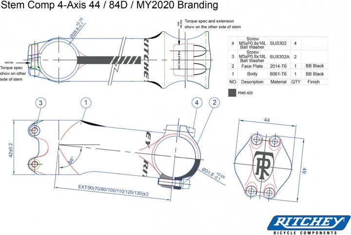 Image du produit Ritchey New Comp 20 4-Axis (60 mm, 31.80 mm)