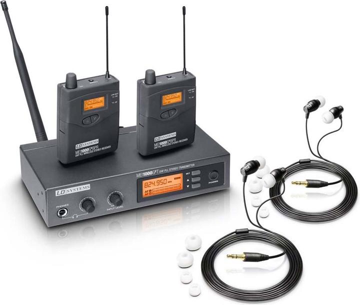 Produktbild LD Systems MEI 1000 G2 B5 BUNDLE - In-Ear Monitoring System drahtlos mit 2 x Belt Pack und 2 x In-Ear-Kopfhörer (In-Ear System)
