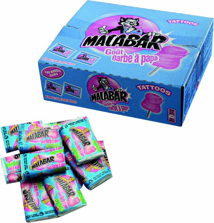 Image du produit Malabar Chewing gum au goût de barbe à papa (200 pcs, 1400 g)