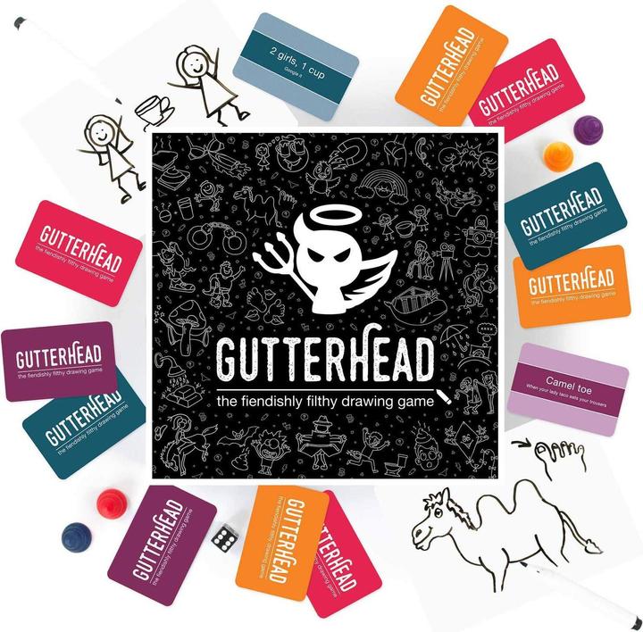 Produktbild JTI Gutterhead - The Fiendishly Filthy Drawing Game - The Adult Board Game of Hilariously Dirty Doodles (Englisch)