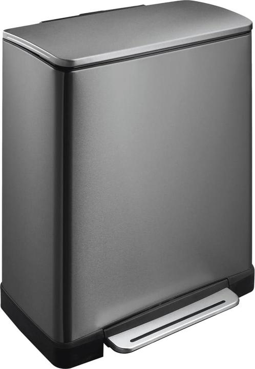 Produktbild EKO Mülltrennsystem E-Cube Recycling 28 plus 18 L schwarz mit extra breitem Pedal, gedämpftem Decke (46 l)