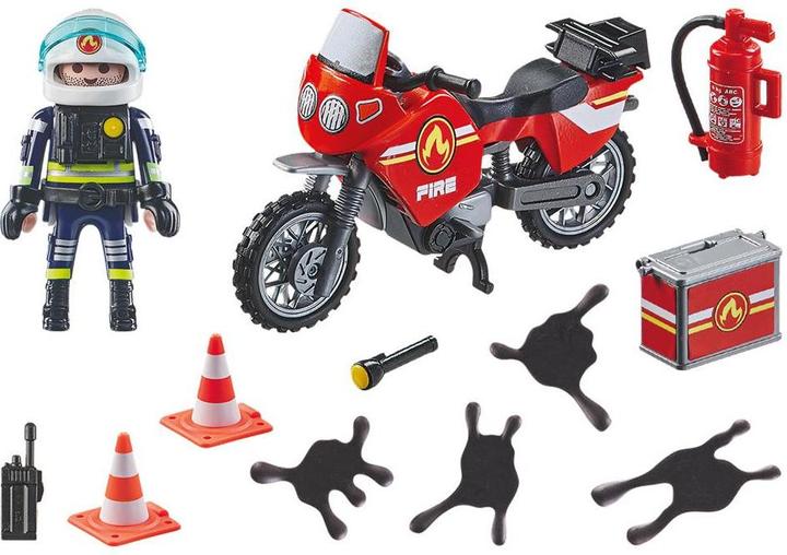 Produktbild Playmobil Feuerwehrmotorrad am Unfallort (71466, Playmobil Action Heroes)