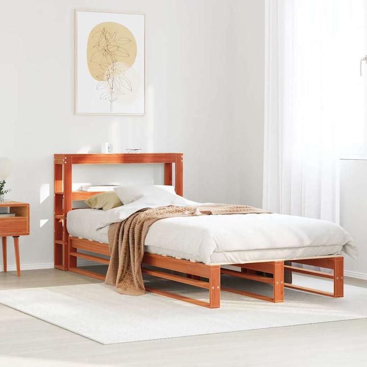 Actual product image VidaXL Solid wood bed Wooden bed Bed pallet bed with headboard 180x200cm pine (180 x 200 cm)