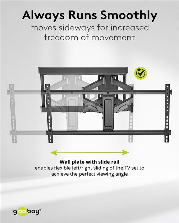 Actual product image Goobay TV wall mount Pro FULLMOTION XL, black (Wall, 90", 60 kg)