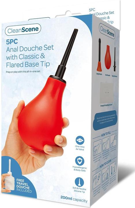 Produktbild AquaClean Clean Scene 5 Piece Anal Douche Set with Classic and Flared Base Tip - Complete Kit for Effective Cl