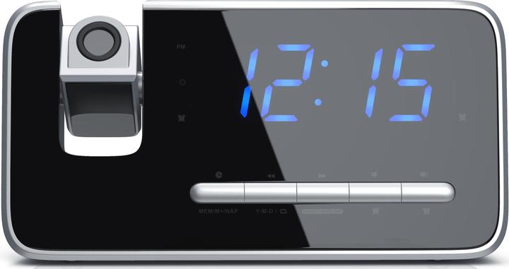 Image du produit Brandson Réveil radio numérique avec 3 niveaux de luminosité de l'écran, réveil par projection