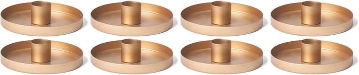 Actual product image Novaliv Set of 8 Table Candle Holders GOLD Diameter 6cm Advent Wreath Candle Plate Candle Holder (6 x 6 x 6 cm)