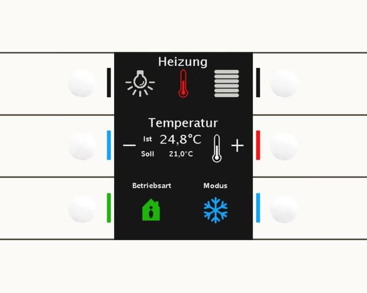 Produktbild MDT BE-TAS86T.02 Taster Smart 86 mit Farbdisplay und Temperatursensor Rws glä