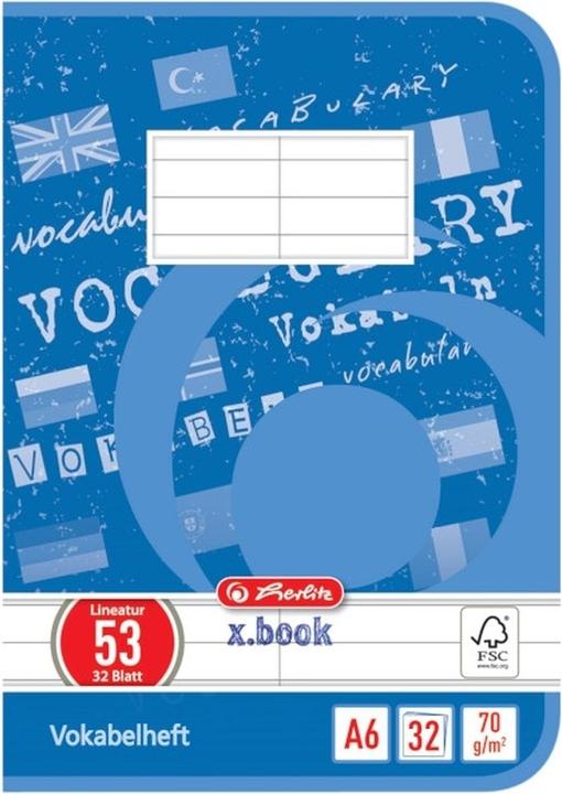 Produktbild Herlitz Vokabelheft x.book, DIN A6, 2-spaltig, 32 Blatt (A6, Liniert, Kein Einband)