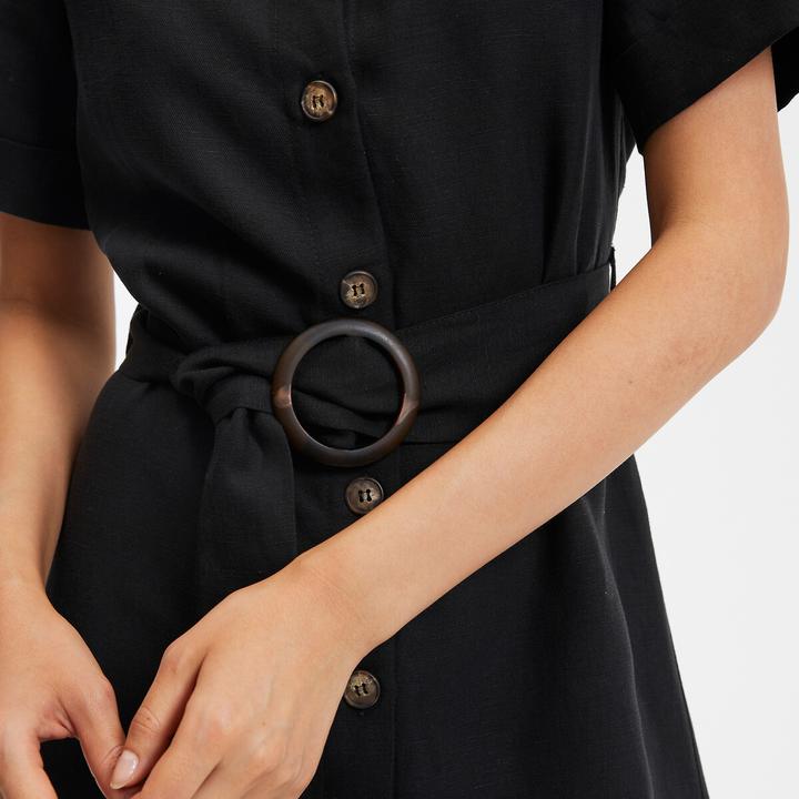 Actual product image La Redoute Collections Signature OPHELIE blouse dress in lyocell and linen (36)