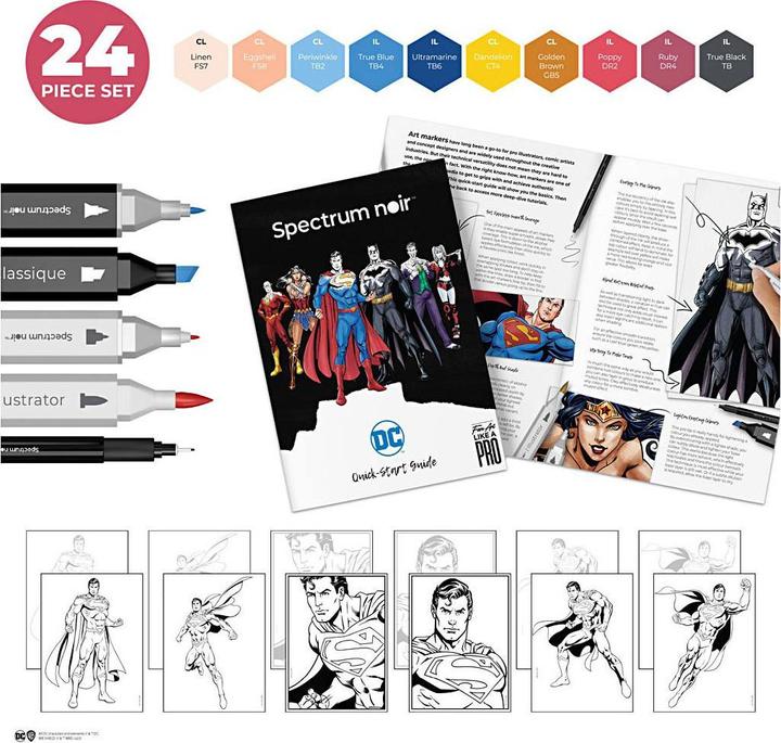 Actual product image Creativ Company Hobby set illustration comic heroes Superman colour set
