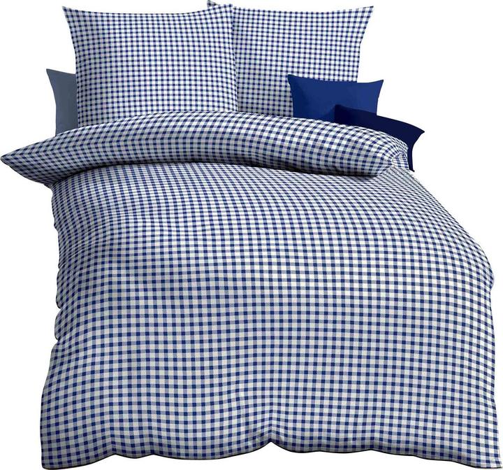 Produktbild Kaeppel Biber Bettwäsche Vichy Karo blau (Duvetbezug, 135x200 cm, 80x80 cm)
