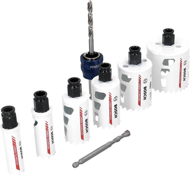 Produktbild Bosch Professional Zubehör Lochsägen-Set Universal. Endurance for Heavy Duty.Carbide. 8-teilig (22 mm, 25 mm, 35 mm, 40 mm, 68 mm, 51 mm)