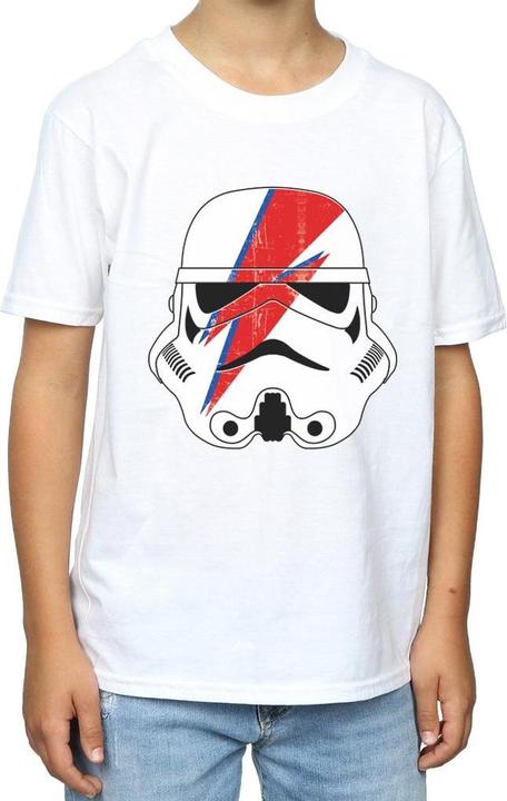 Actual product image Star Wars Boys Glam Stormtrooper Lightning Bolt Cotton T-Shirt (140, 146)