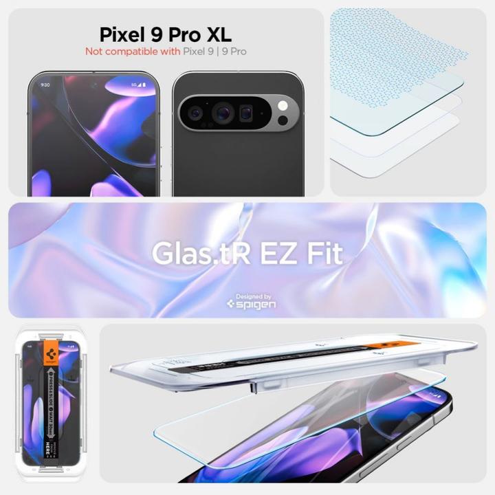Image du produit Spigen EZ Fit Protecteur d'écran en verre trempé Clear Google Pixel 9 Pro XL 2-Pack (2 pièce(s), Google Pixel 9 Pro XL)
