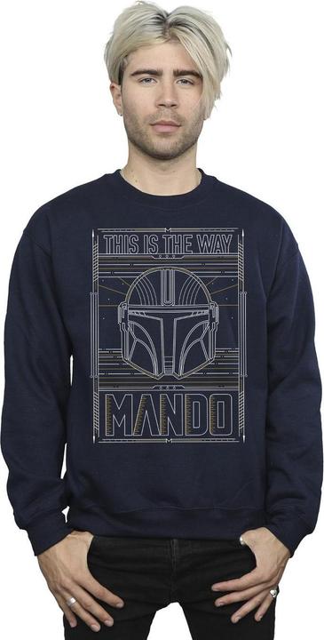 Immagine prodotto Star Wars The Mandalorian The Way Outline Helm Felpa Uomo (XL)