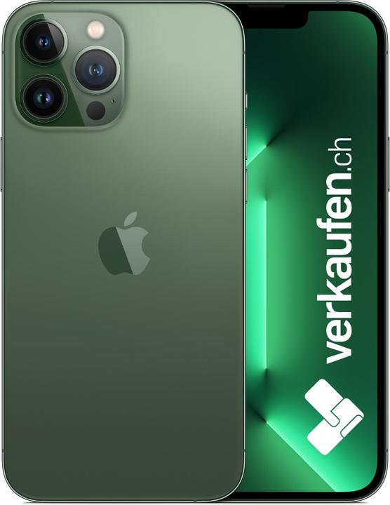 Immagine prodotto verkaufen.ch iPhone 13 Pro Max (128 GB, Verde alpino, 6.70", 12 Mpx, SIM + eSIM, B / Molto bene)