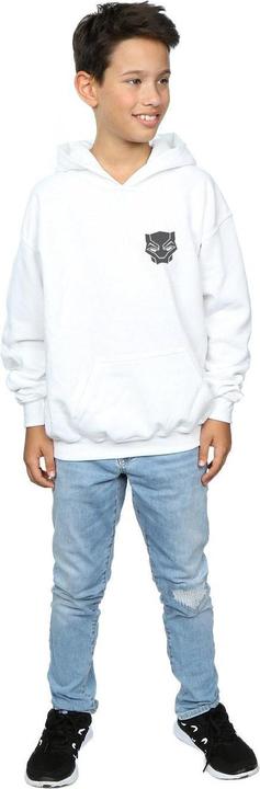 Actual product image Boys Black Panther Black On Black Chest Print Hoodie (140, 146)
