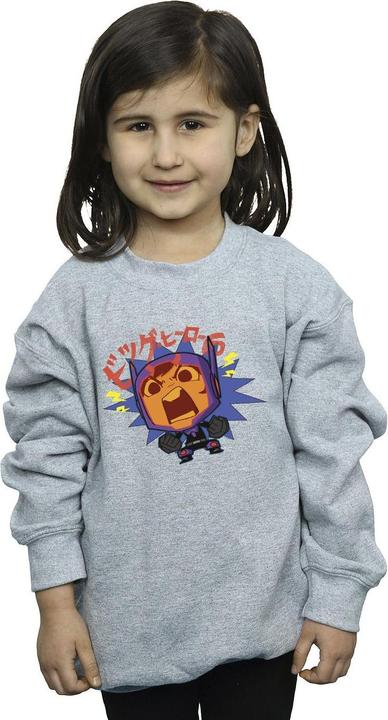 Actual product image Disney Girls Big Hero 6 Baymax Hiro Angry Manga Sweatshirt (140, 146)