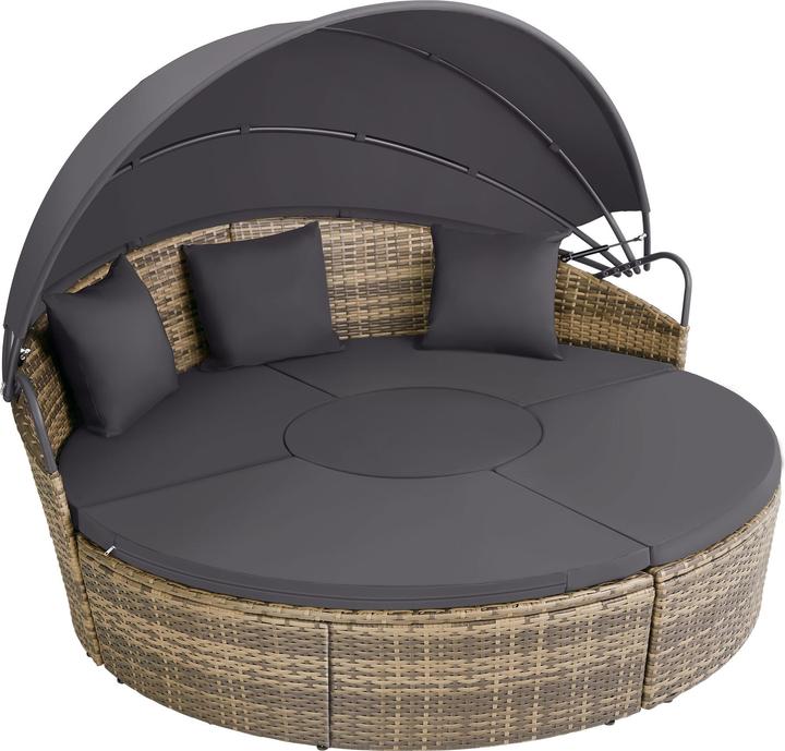 Image du produit tectake Bain de soleil rond modulable SANTORIN