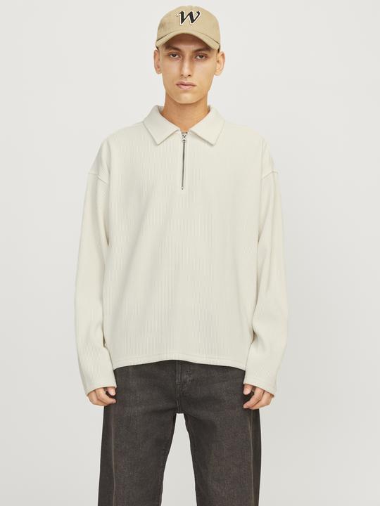 Produktbild Jack & Jones Jorrick Plisse Sweat Zip Split Polo Ln (M)