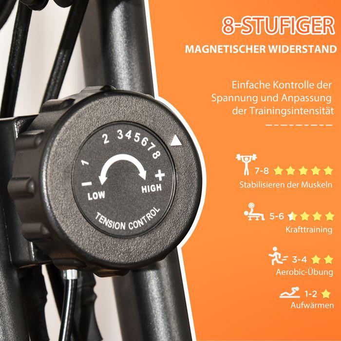 Immagine prodotto Swisshandel24 Home trainer 2-in-1 Display LCD, pieghevole, 8 livelli di resistenza magnetica regolabile, 1 paio