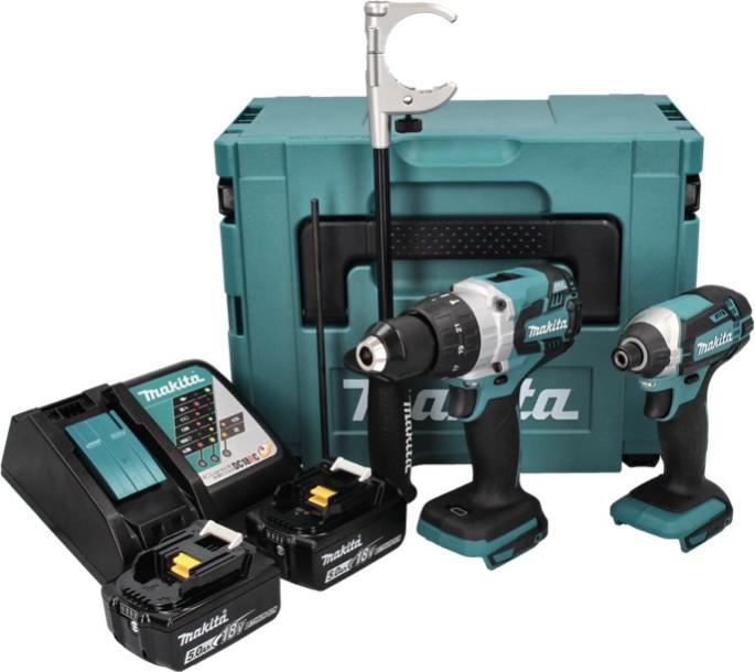 Actual product image Makita DLX 2176 TJ Battery Combo Kit 18 V with DHP 481 115 Nm Brushless + DTD 152 165 Nm + 2x Battery 5.0 A (Rechargeable battery operated)