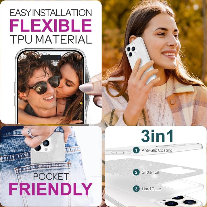 Actual product image Nalia Glitter hybrid cover (Apple iPhone 16 Pro Max)