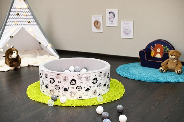Actual product image Knorrtoys Ball pool soft - "Cute Animals" - 150 balls grey/white/transparent (approx. 7 cm)