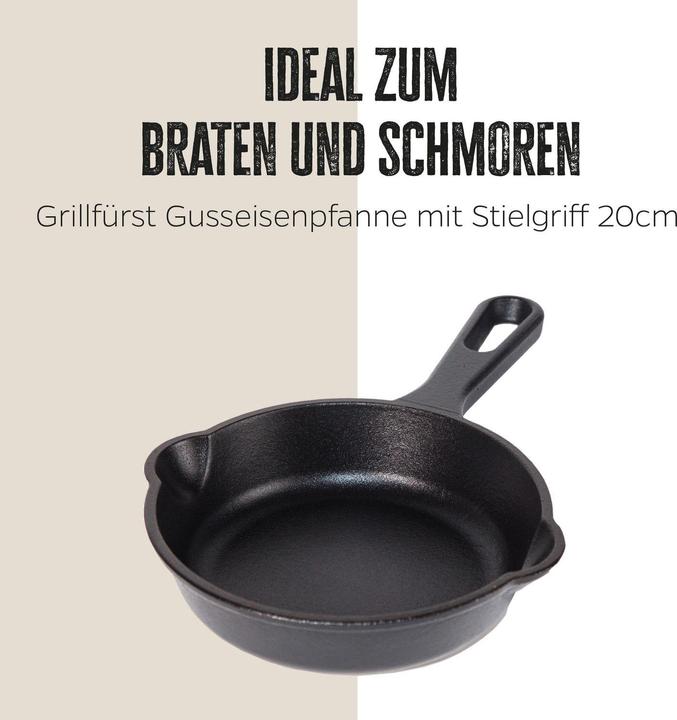 Actual product image Grillfürst Cast iron pan with handle Ø 20 cm