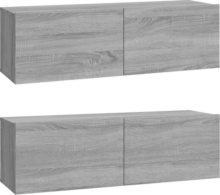 Image du produit VidaXL 4-tlg. TV-Schrank-Set Grau Sonoma Holzwerkstoff,Farbe: Grau (100 x 30 x 30 cm)