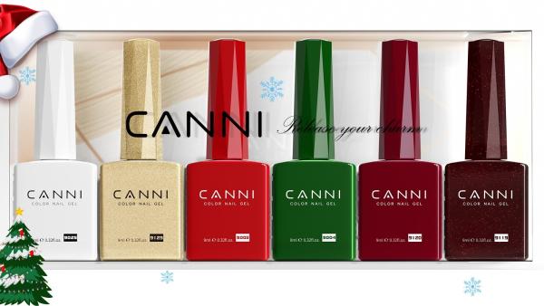 Immagine prodotto Canni Set di Natale (Bianco, Verde, Rosso, GoldGlitter, Rosso Bordeaux frizzante, Vernice UV gel)