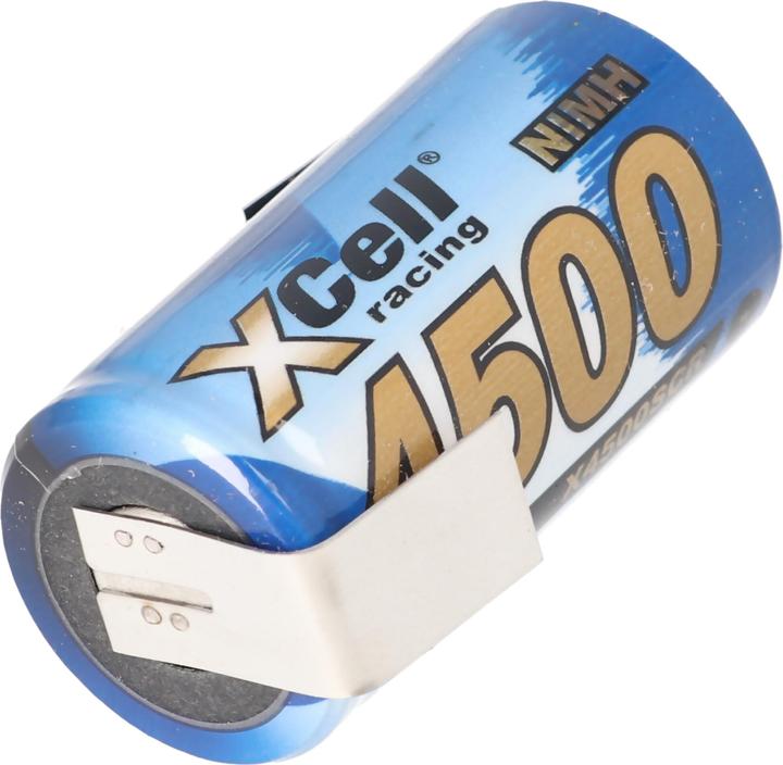 Actual product image AccuCell Sub-C NiMH battery with solder tag Z-shape (1.20 V, 4500 mAh)