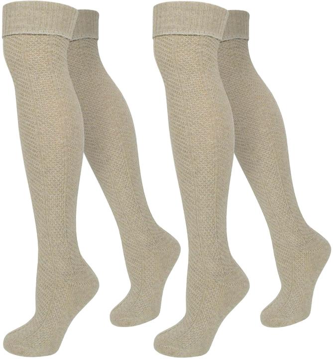 Normani 2 Paar Overknees mit Wolle und Zopfmuster