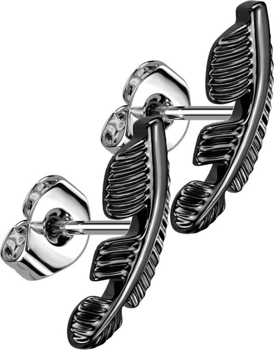 Immagine prodotto Star Piercing Piuma per orecchio nera (senza ottone, Acciaio chirurgico 316L)