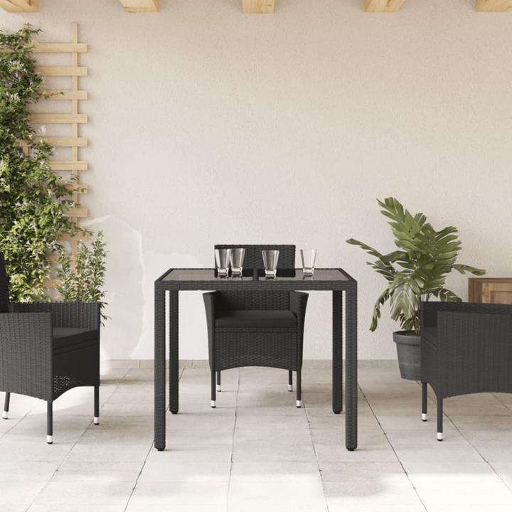 Produktbild VidaXL Gartentisch mit Glasplatte (90 cm)