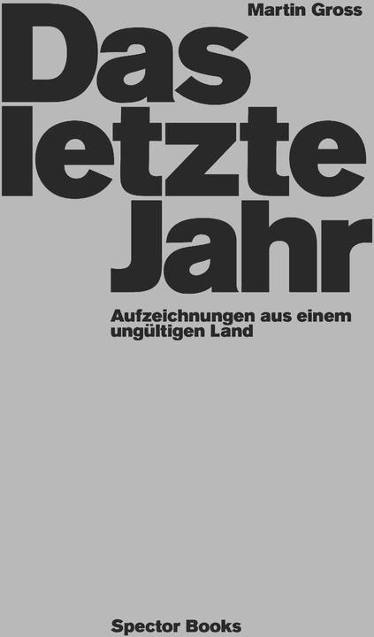 Produktbild Das letzte Jahr (Deutsch, Martin Gross, Hannes Gross, 2020)