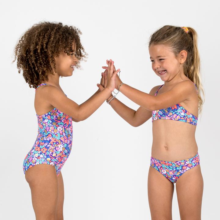 Produktbild Olaian Badeanzug Surfen Mädchen geblümt Hanalei blau/rosa (122)