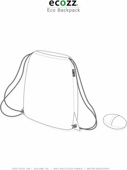 Produktbild Ecozz Faltbarer Öko-Rucksack, Quadrate Schwarz (15 l)