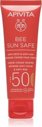 Produktbild Apivita BEE Sun Safe Anti-Fleck und Anti-Ageing Creme SPF50 mit Farbe 50 ml (Sonnencreme, SPF 50, 50 ml)