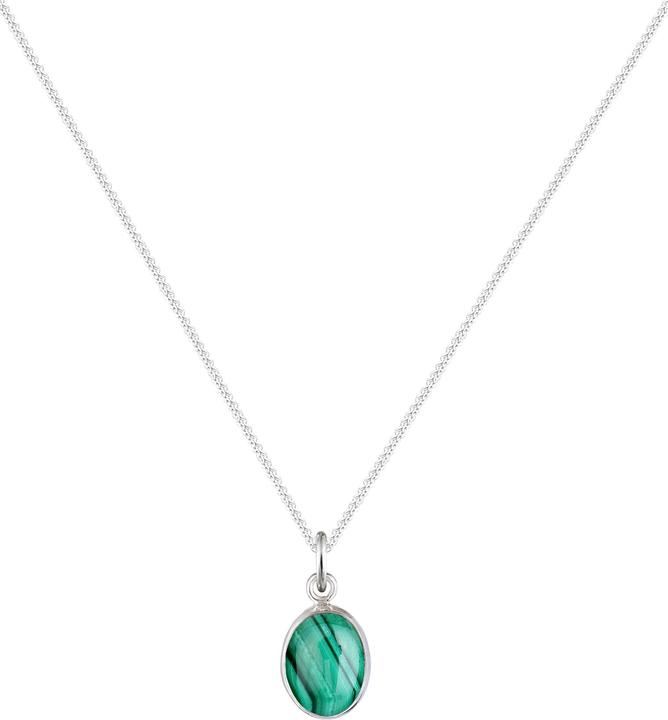 Produktbild Elli Halskette Basic Malachit Edelstein 925 Silber vergoldet (Malachit, 925er Sterling Silber, 45 cm)