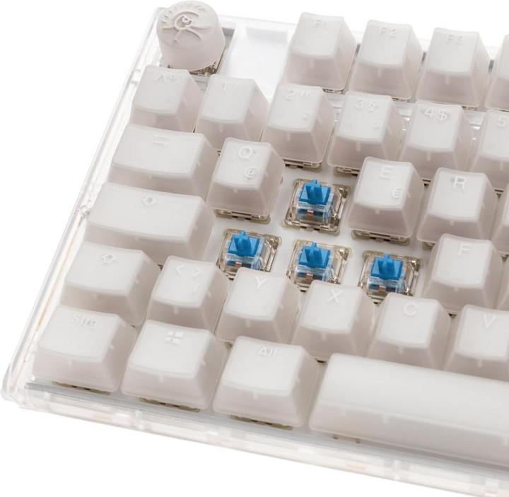 Actual product image Ducky One 3 Aura White TKL Gaming Keyboard, RGB LED - MX-Blue (DE, Cable)