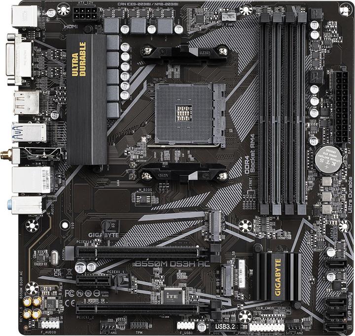 Image du produit Gigabyte B550M DS3H AC (AM4, AMD B550, mATX)
