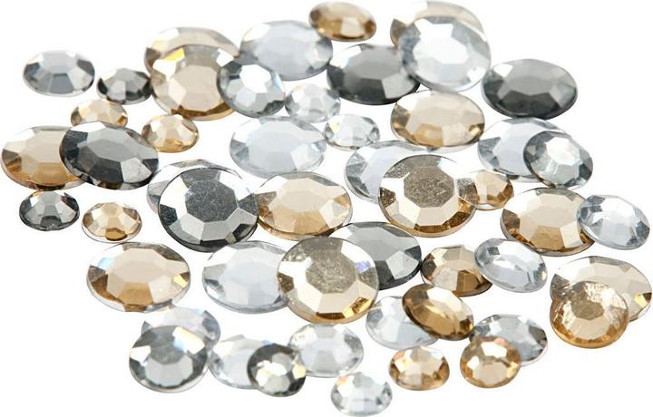 Produktbild Creativ Company Strasssteine gold weiss in verschiedenen Grössen