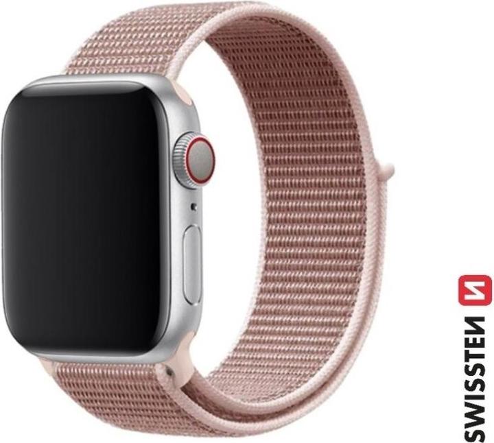 Swissten Nylon Band for Apple Watch 42/44/45/49 mm Rose Gold (Nylon)