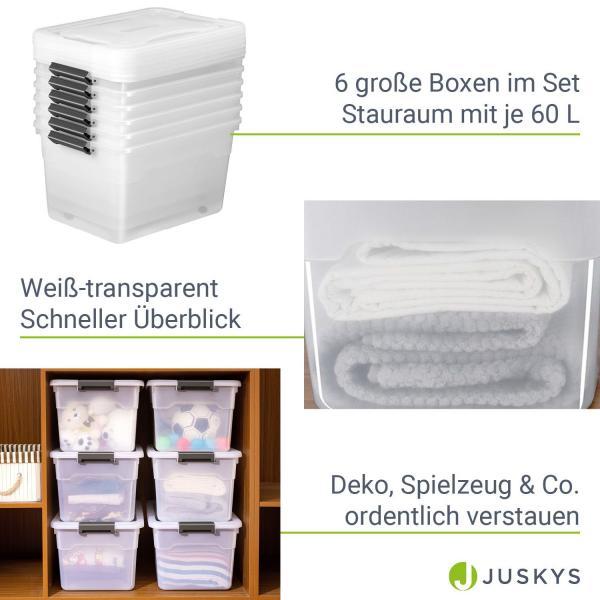 Image du produit Juskys Set de boîtes de rangement avec couvercle (58 x 43 x 34 cm, 60 l)