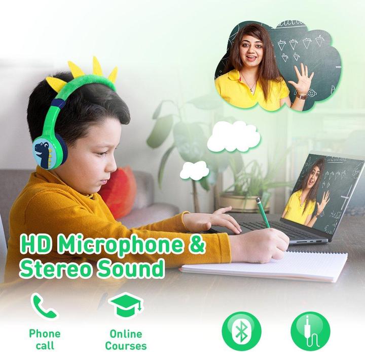 Actual product image PhoneLook Cool wireless Bluetooth 5.3 headphones for kids with 85dB muted volume and fun design
