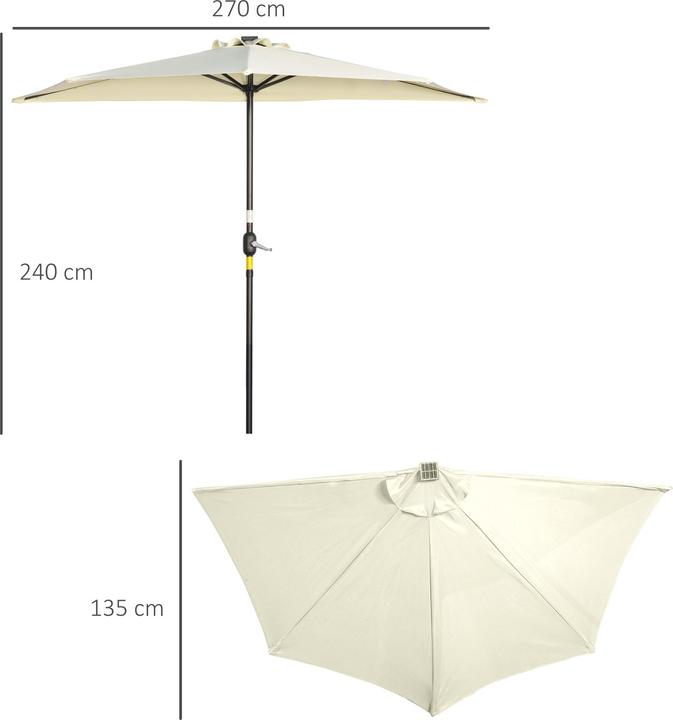 Immagine prodotto Outsunny Ombrellone con pannello solare e LED (1.35 m)
