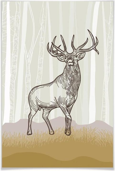 Produktbild Trenddeko Stolzer Hirsch (60 x 90 cm)